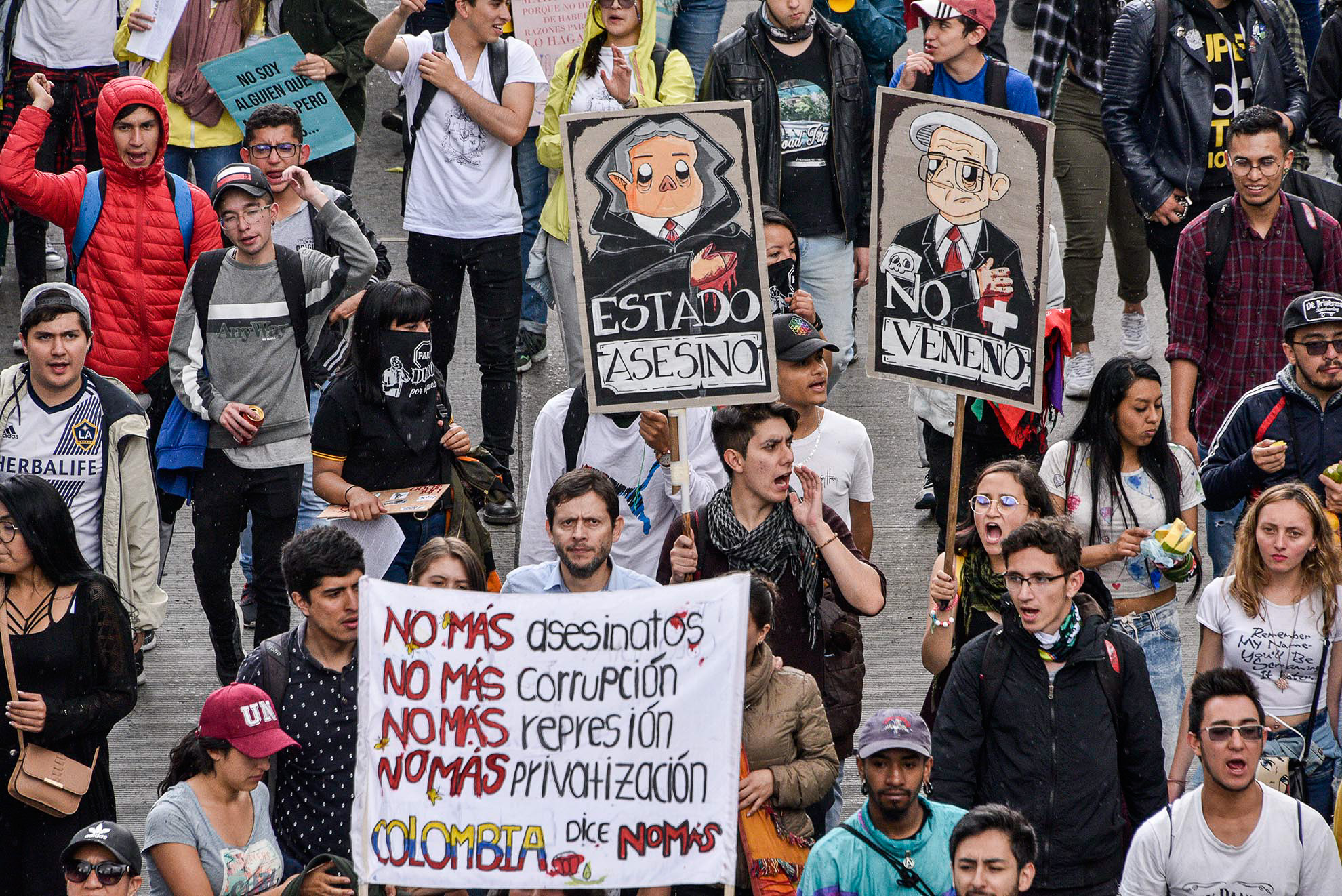 Movilización del pueblo colombiano contra políticas de Iván Duque.