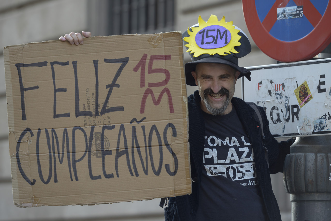 Madrid celebrar el Quinto año del movimiento de los Indignado y el 15M