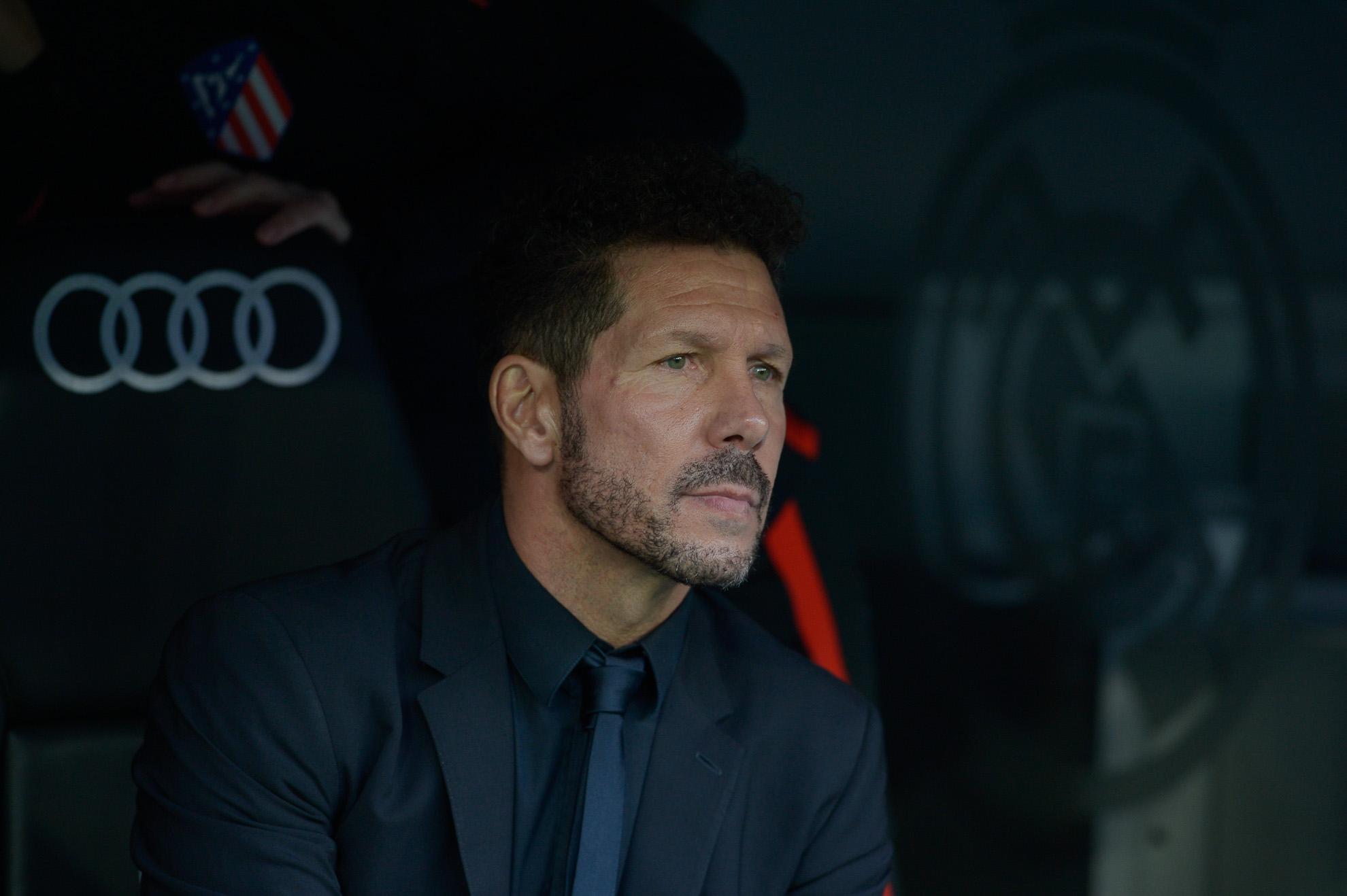 Diego Simeone durante el partido entre el derby madrileño.